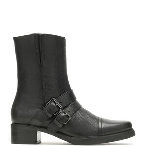 Harley-Davidson Black Leather Moto Boots with Buckle Straps